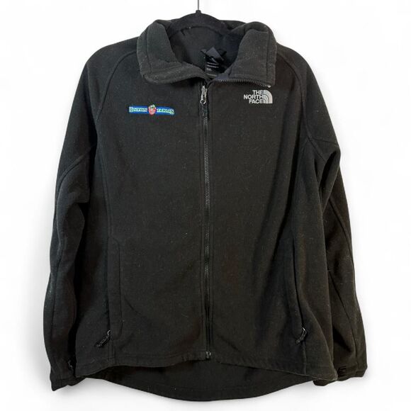 The North Face Sz L Men’s Black Fleece Jacket with Hinton Farms Patch - Picture 1 of 7